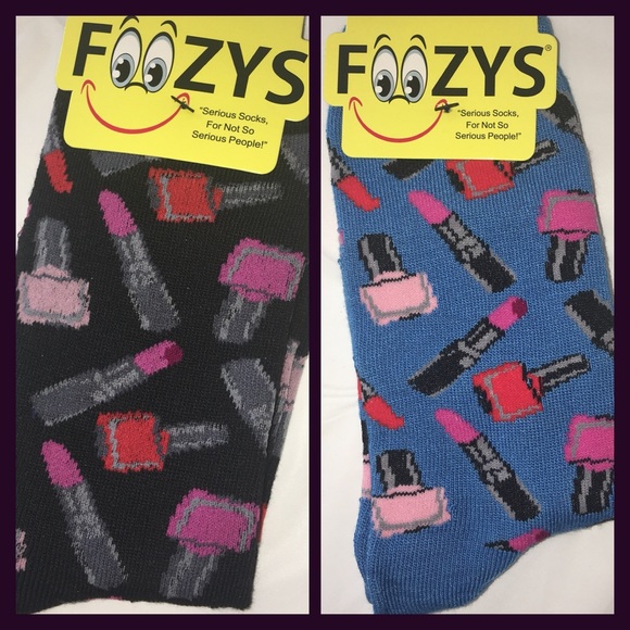 Foozys Accessories - NWT Fun Socks Lipstick Print Nailpolish Print